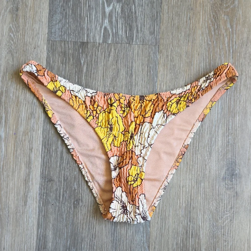 triangl swimwear Floral Peach Yellow Bikini Bottom